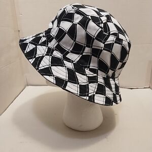 Black & White Patterned Kids Bucket Hat Reversible